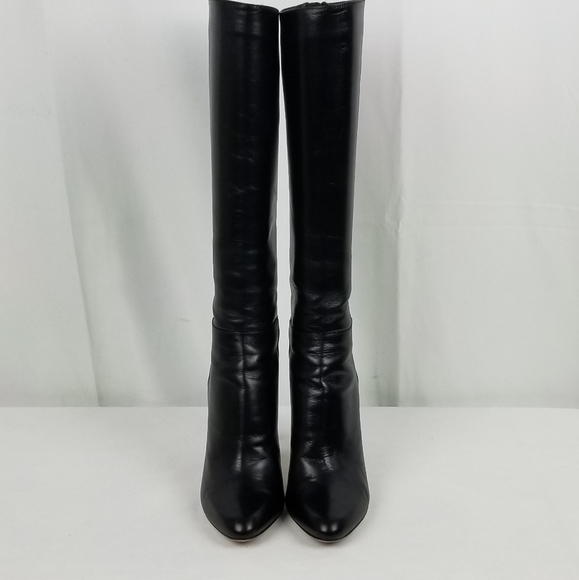 Jimmy Choo Kim Leather Heels Knee High Boots 37.5 - Picture 4 of 15